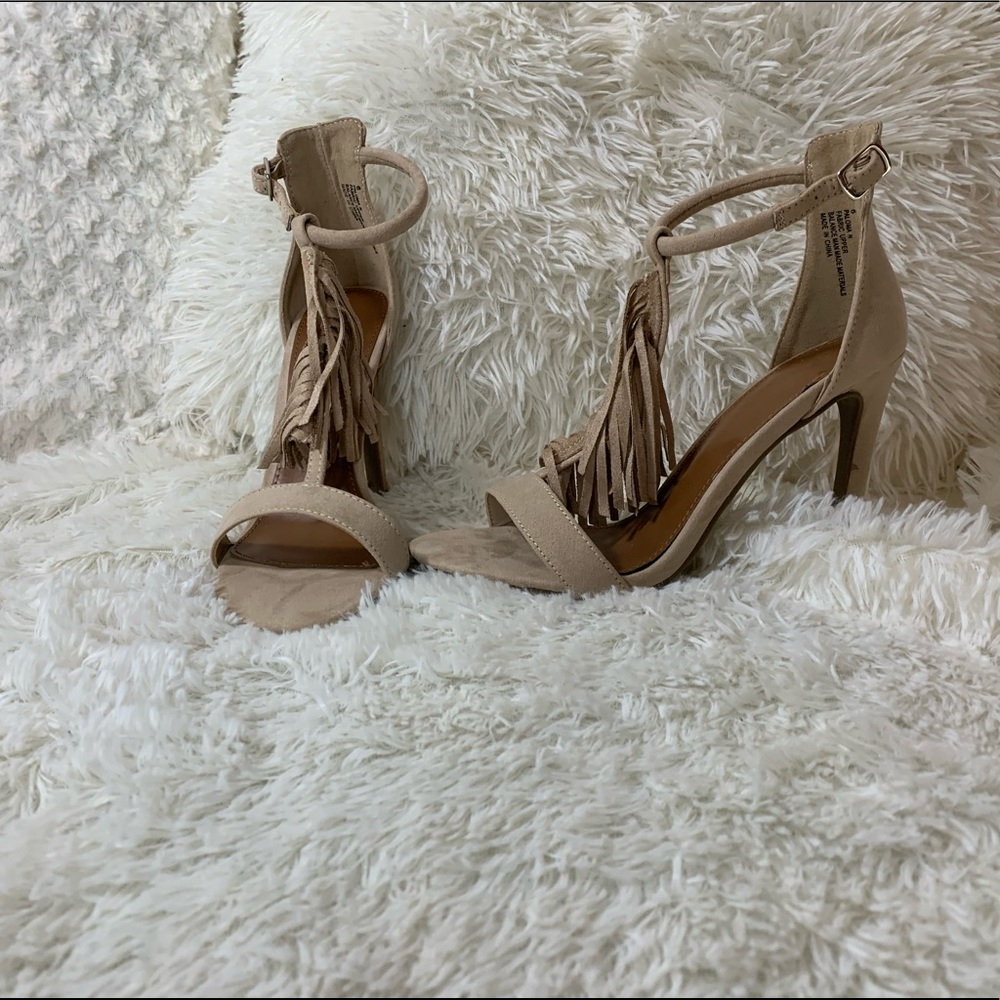 Tan suede heels